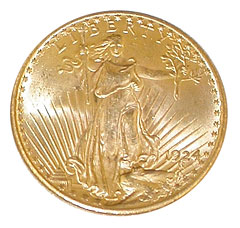 St. Gaudin's $20 Gold Coin